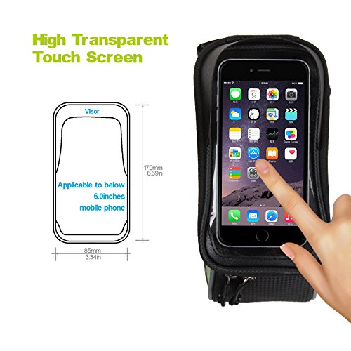 Basecamp Fahrradtasche Rahmentaschen, Wasserdicht Fahrrad Rahmentasche, geeignet für Handy mit Größe unten 6,0″ Smartphone, Cellphone and GPS, Fahrradtasche Lenker - 7