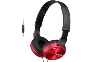 Sony MDR-ZX310AP naszuszne słuchawki z mikrofonem, czerwone