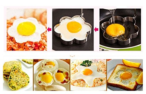 Interesting® 4Pcs Kochen Küchenhelfer Edelstahl Spiegelei Shaper Ring Pancake-Form-Form - 4