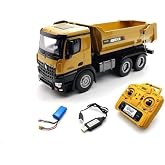 HUINA 1582 1/14 10 Channel FULL METAL RC Model Professional Remote Control Dump Truck Construction Machine - 2.4G Full Function