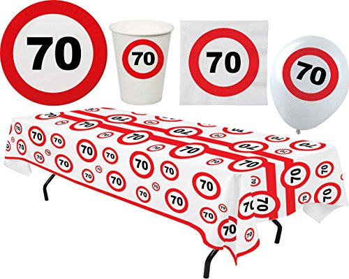 Party Set XL 45 Teile Geburtstag 70 Jahre Verkehrsschild