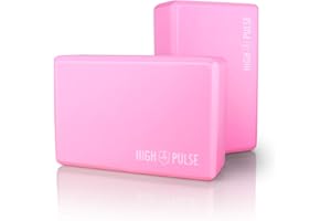 High Pulse® Blocco Yoga (2 PEZZI) - Mattoncini Yoga blocks in schiuma EVA ad alta densità e qualità, ultra leggero e inodore per Pilates, Yoga e fitness