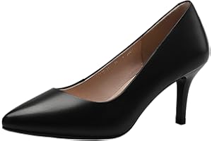 Jamron Donna Vera Pelle 5CM/7CM/9CM Tacchi a Spillo Elegante Decolletè Scarpe a Punta Ufficio Scarpe da Lavoro