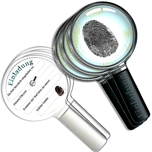 Einladungskarten "Detektiv-Alarm" 6er Pack