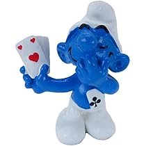 Figurine Schtroumpf Schleich 1980, Sur Socle, Avec 'ma Flamme De Vie' Bon Anniversaire