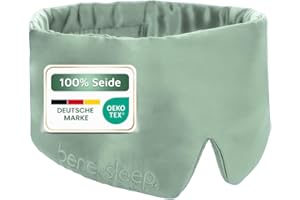 ‎BENE-SLEEP bene-sleep® Premium Seidenschlafmaske – 100% lichtdicht – Weiche Polsterung – Hautfreundlich Augenbrille für erholsamen Schlaf – Für längeren REM-Schlaf und schnelleres Einschlafen (Grün)