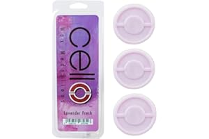 Cello Wax Medallions in Lavender Fresh Fragrance, Mini Wax Melts Perfect for Fragrancing The Home, Pack of 3, Perfect for Use in Electric Melt Burners and Tea Light Wax Melt Burners, Wax Melts.