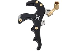 ETbotu Sportartikel Outdoor 4 Finger Bow Release Caliper Daumen Trigger Grip Compoundbogen Bogenschießen Hilfe Schießen Zubehör Schwarz