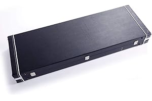 Lykos Universal Square Electric Guitar Hard Case Wooden Shell Lockable Carrying Case (Black)