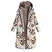 Produktbild Damen Winterjacke UFODB Frauen Hoodie Mantel Leinen Nationaler Stil Drucken Slim Fit Plus Samt Mit Kapuze Freizeitjacke Coat Sweatjacke Outwear Trenchcoat M-5XL
