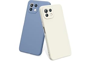 Wanme 2 Piezas Funda Compatible con Xiaomi Mi 11 Lite 5G / 5G NE / 4G, Suave TPU Silicona Caso Anti-Raspaduras y Anti-Choques Case Cover, Protección Integral de la Cámara, Gris Lavanda/Blanca Leche