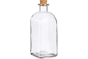 DKD Home Decor Botella de Cristal Vivalto Transparente Corcho Vidrio (1000 ml)