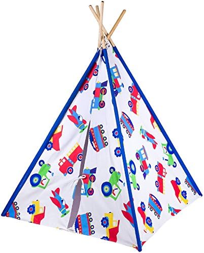 Olive Kids Trains, Planes and Trucks Canvas Teepee