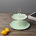 Produktbild Plosjor Kuchen Steht Dessert Regal europäischen Relief DREI Layer Fruit DIM Sum Keramik, doppelten Kuchen, Rack Home Getrocknete Früchte Multi-Platte I Green