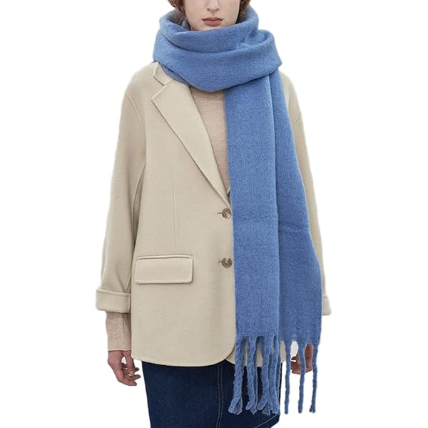 YloveM Écharpe Femme Hiver XXL Pashmina à Carreaux - Châle Chaud Cachemire Imitation, Glands Élégants, 240x40 Cm Ultra Doux