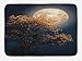 Produktbild Moon Bath Mat, Beautiful Retro Tree with Blooming Yellow Flowers Elements from Milky Way Galaxy, Plush Bathroom Decor Mat with Non Slip Backing, 15.7X23.6 inch, Dark Blue Orange