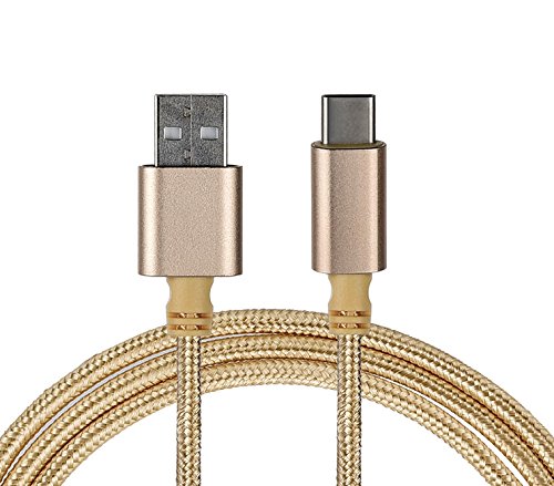 Sweet Tech USB Type-C Cable to USB 2.0 (3.3ft) Gold Nylon Braided for Microsoft Lumia 950