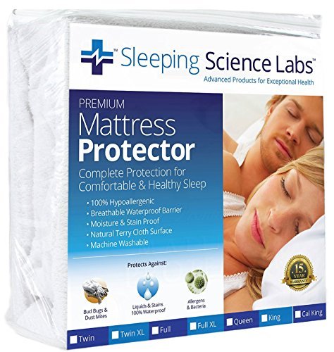 Sleeping Science Labs Twin XL Size Waterproof and Hypoallergenic Mattress Protector
