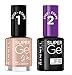 Rimmel London Super Gel by Kate Moss Nail Polish Duo Pack, shade 12, Soul Session, Nude + Gel Top Coat
