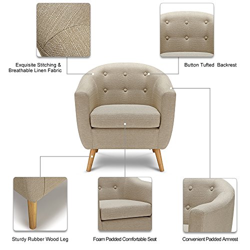 IKAYAA Armchair Sofa Accent Chair Lounge Furniture for Living Rooms