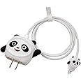 Soomio for Samsung Galaxy 25W USB Type-C Fast Charger Silicone Case Cover with Cartoon Character, 360 Degree Complete Protection (Panda White)