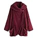 Produktbild TianWlio Jacken Parka Mäntel Damen Herbst Winter Warme Jacken Winter Fleece Langarm Taste Runter Flanellhemd Bluse Strickjacke Rot XXL