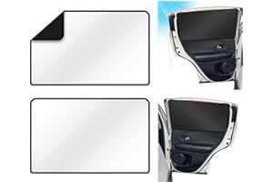 URAQT Osłona przeciwsłoneczna do samochodu, zestaw 2 sztuk, srebrna, tylna szyba boczna, ochrona przed słońcem, dla niemowląt, dzieci, magnetyczna osłona przeciwsłoneczna do samochodu z ochroną UV