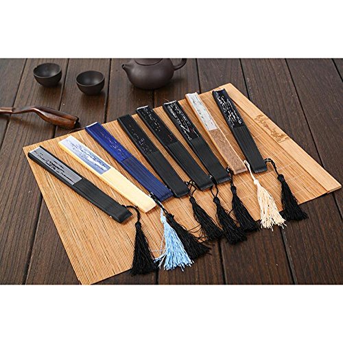 Highdas Geschenk-Hochzeitsfest-Dekor Chinesischer japanischer Art-Kirschblumen-Druck-Handheld-faltende Handventilator-Olivgrün - 5