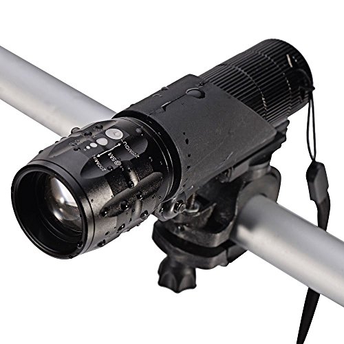 E-Goal Fahrrad Mini Lampe Set 500 Lumen Wasserdicht klein leicht Frontlich und Rücklicht (2pcs. Cree Q5 LED Scheinwerfer, 2 Hand Stab Taschenlampe Halter, Heck Rücklicht und 2 Rad Ventile als Geschenke) verstellbar Taschenlampe - 3
