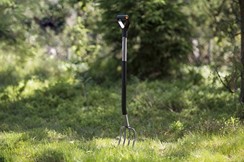 Fiskars Spatengabel für harte, steinige Böden, Mit 4 Zinken, Länge 122 cm, Hochwertiger Borstahl, Grau/Schwarz, Ergonomic, 1001413 - 5