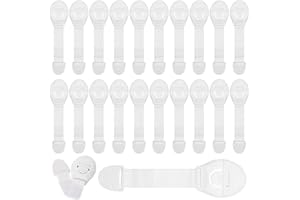 SAIJIAN 20 Pezzi Blocca Cassetti Chiusure Sicurezza Bambini Armadio Serrature Sicurezza Cassetti per Armadietto Cassetto Frigorifero con Adesivo Forte Nessuna Perforazione