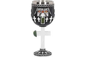 Nemesis Now B4682N9 Metallica-Master of Marionetas Cáliz 18cm, Resina con Inserto de Acero Inoxidable, Negro, Talla única