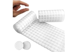 Mumoo Bear 1008pcs 10mm 2/5" Diameter Sticky Back Coins Hook and Loop Dots, Self Adhesive White Sticky Dots Double Sided, Hook and Loop Tape Double Sided Sticky Pads for Craft Party DIY (504 Each)