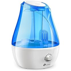 TaoTronics 3,5 Litros Humidificador Ultrasónico Vapor Frío Ajustable, Gran Capacidad, Control Dial, Protección del bajo nivel de agua, indicador LED