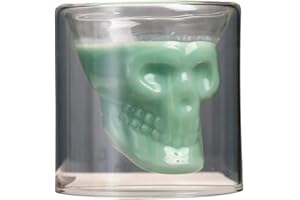 LKMY Lot de 2 tasses à café en verre à double paroi en forme de tête de mort - Transparentes - 250 ml