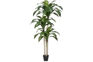 Verinatural Plantas Artificiales Decorativas 150 CM- Dracaena Artificial Grande con Hojas Verdes, UV Resistente Planta Artificial Realista y Durable - Oficina Hogar Salón Terraza para Decorativas