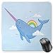 Produktbild HYYCLS Narwhal Mauspads, Abstract Fantastical Whale with Horn Flying in the Sky Among Clouds and Rainbow, Standard Size Rectangle Non-Slip Rubber Mousepad, Multicolor