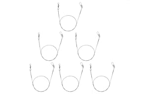 DECARETA Lenze in Acciaio Inox con Girella 40 Pezzi Terminali Acciaio Pesca Cavo Acciaio Pesca per Pesci Predatori Come Il Luccio Tre Misure 30 cm per Vari Tipi di Pesca