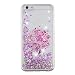 Produktbild Aearl iPhone 5 5S SE Hülle Glitzer Flüssigkeit Glitter Quicksand Durchsichtig mit Muster Niedlich Handyhülle für Apple iPhone 5 5S SE-Rosa Blumenbaum