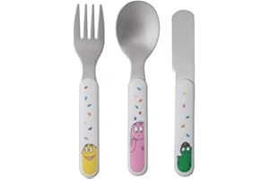 BARBAPAPA (BASZN) SET DE 3 COUVERTS BARBAPAPA - ENFANT - inox/plastique ABS - 12m+ - BLANC - PETIT JOUR PARIS.