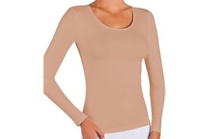 YSABEL MORA Camiseta Interior de Manga Larga con Escote Redondo: Ajuste, Elegancia Juvenil y Máxima Comodidad para un Estilo Sofisticado en Cada Movimiento Diario