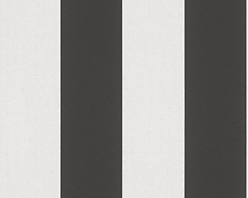 A.S. Création Tapete Elegance 3 Vliestapete 10,05 m x 0,53 m schwarz weiß 334213 - 2