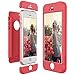 Produktbild CE-Link für iPhone SE/iPhone 5/iPhone 5s Hülle Hardcase 3 in 1 Ultra Dünn 360 Full Body Schutz Schutzhülle Anti-Kratzer Elegant Stoßfest Hart PC Skin Rückdeckel Glatte Rückseite Bumper Handyhülle -- Rot