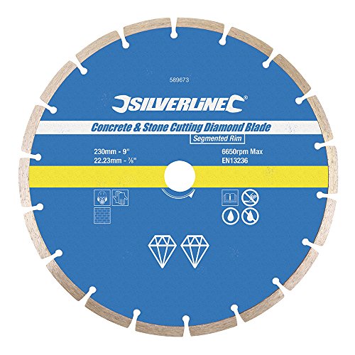 Silverline 589673 Stein- und Beton-Diamanttrennscheibe 230 x 22,23 mm, segmentiert