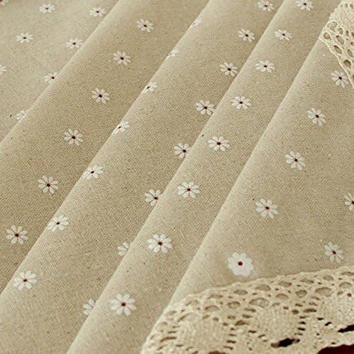 WANGXQ Tablecloth Rural Rectangle Table Cloth Tablecloth Dust Cloth Background Flax Cotton , white florets , 140*220cm