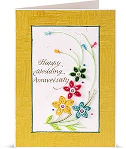 Swapnil Arts Handmade 3d Paper Quilling Happy Wedding Anniversary Greeting Card Anniversary Gift For Wife Husband Couple Friend Amazon In Office Products