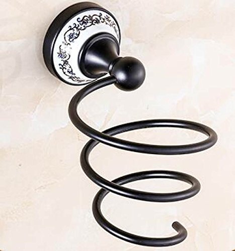 XGMSD Schwarz Haartrockner Regal Wandbehänge Im Amerikanischen Stil Retro WC Fönhalter Europäische Antiken,A