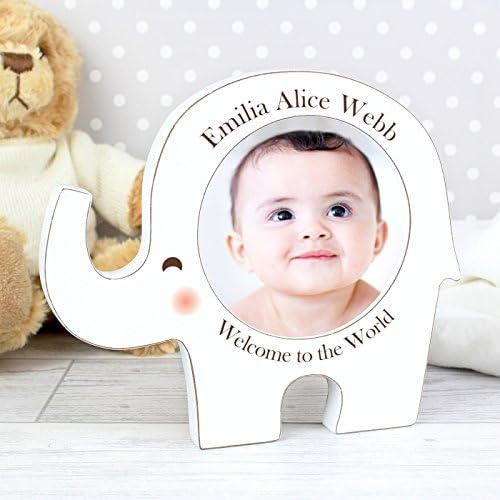Personalised Elephant Photo Frame - Ideal for New-borns, Christenings, Baptism