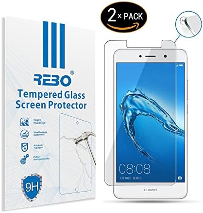 Huawei Y7 / Y7 Prime Tempered glass screen protector - RE3O® 2 x screen protector tempered glass for Huawei Y7 / Y7 Prime 5,5'' inches, Easy to apply without air bubbles, Elegant round edge 2,5D, Hardness 9H, High transparency