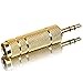 Produktbild 6,35 mm auf 3,5mm Stereo Adapter | Audio Umwandler Converter für Kopfhörer oder Lautsprecher | Ohne Kabel | 6,3 auf Aux Klinke | Gold – MOVOJA